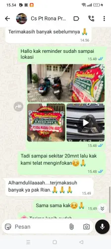 Testimonial Papan Bunga